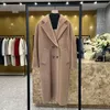 Hög version Vinterullrockar Kvinnor Trench Coat Max Designer Jacket Kvinnor Long Jackets Cashmere Warm Belt Windbreaker