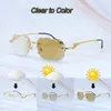 PhotoChromic Lens Solglasögon Panther Diamond Cut Color Change Two Colors Linser 4 Säsong Glasögon Utbyte lyxiga strass Carter Eyewear Gafas de Sol