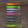 Appâts Leurres Cerill 50pcs 55mm Shad Worm appât souple T queue Jig Wobblers Mini leurre de pêche ensemble s'attaquer au bar brochet artificiel Silicone Swimbait 230909