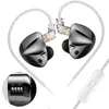 Auricolari D-Fi con filo metallico con interruttori Sintonizzazione in Ear Monitor Auricolari HiFi Cuffie Bass Stereo Cuffie staccabili per esterni