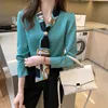 Kvinnors blusar Spring Chiffon Simple Office Lady Blue Female Shirt Bow Tops Långärmad avslappnad koreansk ol Loose Blouses Women 2024