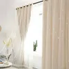 Curtain window screen Modern Hollow Star Faux Linen Blackout Curtains for Bedroom Curtains Living Room luxury european 210913208E