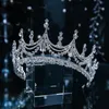 Jóias de cabelo de casamento barroco luxo geométrico cristal nupcial tiaras coroa grande concurso baile diadem noiva headbands acessórios 231007