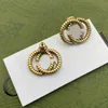 Boucles d'oreilles de créateur de marque de mode pour femmes, bijoux en diamant coloré, clous avec lettre G, accessoires de fête de luxe