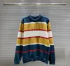 Mens Dark patterned Luxury letter jacquard Sweaters womens Designer multi-color striped patchwork sweater loose couples Knitted Pu240N