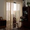 Rideaux transparents Boho Rideau Chic Beige Crochet Tricot pour Chambre Coton Lin Creux Rétro Ferme Patio Fenêtre Rideaux 230909