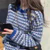 Autumn 2023 New Soft Glutinous Sweater for Women Mixed Color Stripe round Neck Design Loose Korean Style Sweater Top for Women