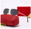 Mode Carti Designer Lunettes de soleil Hommes Femmes Mode Sans cadre Rectangle Revêtement Buffalo Horn Sunglass UV400 Preuve Lunettes Hommes Lunettes Eyelgasses avec boîte A2