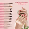 Nail Brushes EVAL 16PCS Set Art Brush Liner Painting Acrylic Powder UV Gel Manicure 230909