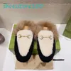 Slippers Fashion wool slipper Women dress shoes Genuine Leather Classics buckle Ladies sandals Luxury Designer Casual Flat Womens Novelty slippers