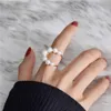 Cluster Ringen Grote Parel Ringen Voor Vrouwen Hip Hop Cool Grote Vinger Ring Ingelegde Parel Kralen Meisjes Nieuwe Mode Verstelbare ring Jewelr3237