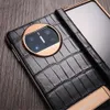 QIALINO Echt Echt Krokodillenleer Case Voor Huawei Mate X3 Alligator Skin Houder Cover