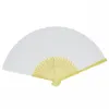 50pcs spersonalizowany składany papierowy fan ręki Fold Vintage Paper Fan Party Wedding Party Favors Baby Shower Gift Dekoracja ślubna Fan2206270e