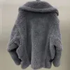 Winter Fur Coat Women ulljackor max designer puffer jacka klassisk nallebjörn kort vindbrytning