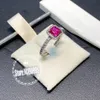 925 Sterling Silver Ruby Red Cz Stones Bague d'élégance intemporelle Fit Pandora Charm Bijoux Fiançailles Amoureux de mariage Fashion Ring226L