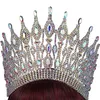 Joyería para el cabello de boda Levery Big European Bride Crown Gorgeous Crystal Large Round Queen Accesorios 230909