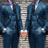 Męskie garnitury Blazers Business Suit 3 -RECET Set Formalne spodnie kurtki Vest Slim Fit Groom Wedding Tuxedo Spike Lapel Blazer Men 230909