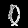 Bagues de cluster 2021 Tendance de la mode 100% S925 Sterling Silver Real Rose Gold 3 couleurs Bow Ring Original DIY Bijoux Convient pour Wome256s