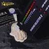 Ожерелье Moissanite Pass Diamond Tester Iced Out 3 дюйма, ручная подвеска с покрытием из розового и белого золота, подвеска из стерлингового серебра Vvs с подвесками из муассанита Хамса