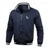 남자 재킷 2023 Hazzys New Autumn and Winter Men 's Fashion Jacket Collar 한국 캐주얼 폴리 에스테르 얇은 바람 방풍 스포츠 지퍼 탑 T230910