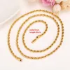 18 K FINE SOLID G F GULD NECKLACE 31 tum Hip Hop Rock Rope CLAP CHAME Fashion Jewelry Lifting Men Women331y