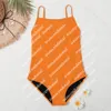 Ankomst kvinnor orange rutnät baddräkter bikini set mode sommar strand stil vind badkläder244a