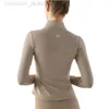 Desginer Aloo Jaqueta de Yoga Outono e Inverno Quente Casaco Esportivo de Pelúcia Feminino Engrossado Slim Fit Vestido Zipper Fitness Jaqueta de Motocicleta