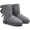 Botas de grife quentes austrália chinelos tasman mulheres plataforma botas de inverno menina clássica bota de neve tornozelo arco curto mini pele preta castanha rosa gravata borboleta sapatos tamanho 4-14