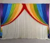Curtain Backdrop Drapes Background Gauze RainBow 7 Colours Wedding Decoration Romantic Ice Silk Stage Event Party Show el 230909