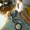 Battaniye dekoratif yatak örtüsü battaniye etnik pamuklu gazlı bez yatak odası yatak örtüsü üzerinde çift yorgan kral beden yorganları 220240cm 230909