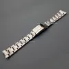Braccialetti con cinturino per orologio con estremità curva in acciaio inossidabile spazzolato argento intero da 20 mm per watch251P