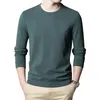 Solid Color Round Neck Long-Sleeved T-shirt Mens Autumn New Business Casual Bottoming Nano Velvet undertröja T-shirt Toppkläder