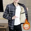 Mens Jackets Warm Wool Coats Autumn Winter Outwear Zipper clothes Jacket Outside Causal Sport Men's Clothing Plaid Pullovers Plus Size M-4XL