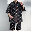 Men's Tracksuits Summer Plaid Sets Men Fashion Short Sleeved ShirtShorts Twopiece Mens Streetwear Loose Hollow Out Set M5XL 230909