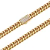 6 8 10 12 14mm Men Women Miami Cuban Link Chain Necklace Bracelet Curb Choker Chains Jewelry CNC Cubic Zirconia Box Clasp 316L Sta246m