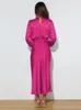Urban Sexy Dresses for Women's 2023 Autumn Satin Long Sleeves Elegant Party Korean Fashion LOOSE Dresse's Clothing 230909