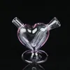 Bong in vetro per narghilè ad acqua in vetro personalizzabile DAB Rig all'ingrosso di alta qualità da 65 mm a forma di cuore rosa