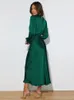 Urban Sexy Dresses for Women's 2023 Autumn Satin Long Sleeves Elegant Party Korean Fashion LOOSE Dresse's Clothing 230909