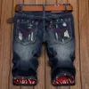 Summer new fashion Pockets Zipper Knee Length men jeans short male tide loose plus size 28 29 30 31 32 33 34 36 38 40 42269K