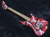 Rzadki duży wgłębienie 5150 Edward Van White Black Stripe Red Electric Guitar Floyd Rose Tremolo Nakrętka, podstrunka na szyję klonu