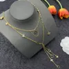 Classics Designer Micro inlays Four Leaf Clover Pendant Charm Gold Love V letter Choker Necklace Women luxury Neck Chain jewelry Gift HLVN2 --25