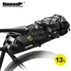 Rhinowalk 5-13L vélo étanche sac de selle de vélo réfléchissant grande capacité pliable queue cyclisme vtt coffre sacoche noir 220216225q