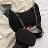 Üç parça set omuz çantaları hobos lüks tasarımcı çanta altı koltuk kolu haberci kadın kılıf moda crossbody cüzdan göğüs kompozit zincirler tuval dhgate çanta