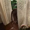 Rideaux transparents Boho Rideau Chic Beige Crochet Tricot pour Chambre Coton Lin Creux Rétro Ferme Patio Fenêtre Rideaux 230909