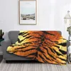 Koc realistyczna flanelowa skóra tygrysa dekoracje tekstylne zwierzę zwierzęta zwierzęcy przenośne ciepłe rzut na łóżko dywan 230909