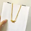 Novo design marca prata ouro cor coração t pingente colar acessórios zircon amor u tipo colar para mulheres jóias gift232p