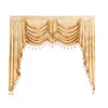 Curtain Gold Color European Royal Luxury Style Valance Curtains for Living Room Window Bedroom Kitchen 230909