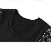 2023 Summer Black Floral Print Paneled Dress Long Sleeve Round Neck midja bälte Long Maxi Casual Dresses S3S08M0932320207