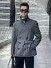 Men's Trench Coats Cotton short style large lapel trench coat for men with double breasted fashionable khaki color thickened wool inne 230909