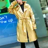 Herrgravrockar Guld Shining Windbreaker Hiphop DJ Club Outfits Silver Bright Stage Costumes Singers Dancer Mens Party Wear Steampunk Clothing 230909